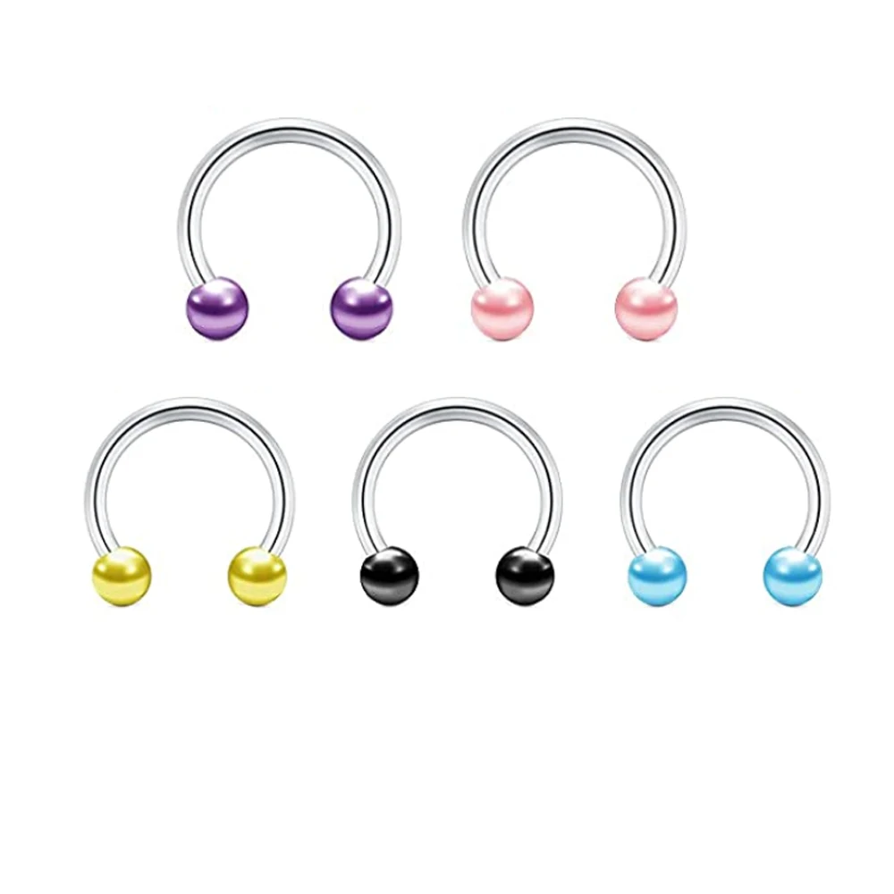 LOAYHOAY Lot De 16 Anneaux De Nez En Acier Inoxydable 316L 18 G, 20 G, Sans Filetage, Pour Homme Et Femme, Bijoux De Piercing De Nez En Oxyde De Zirconium De 1,5