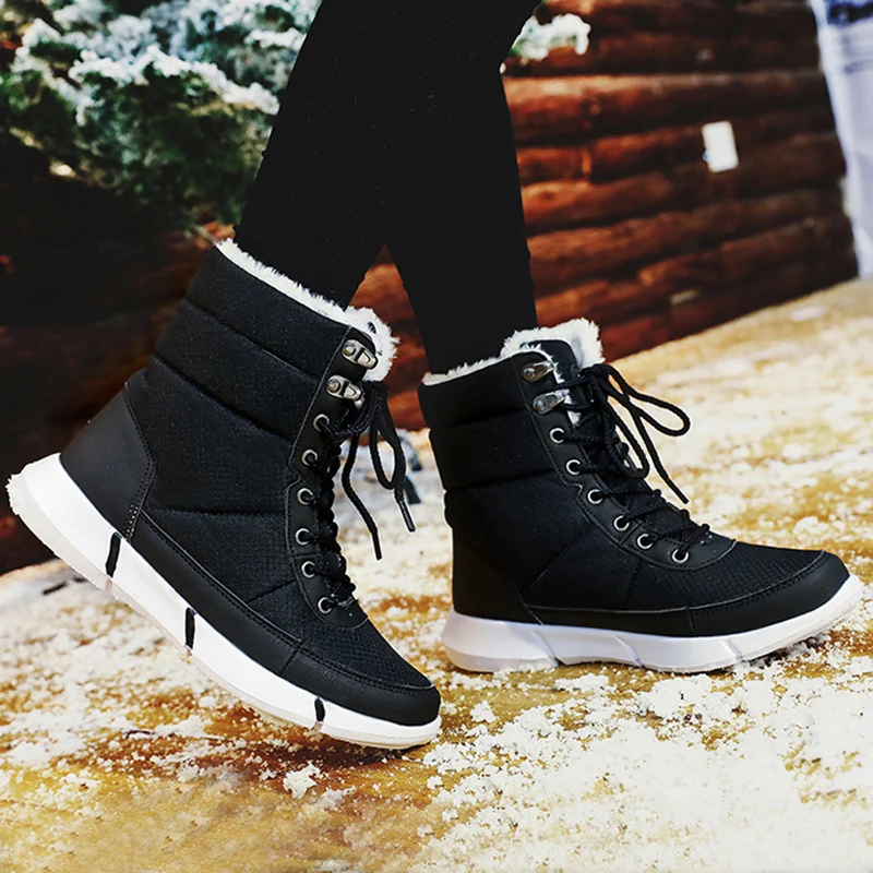 Новая мужская обувь модные Повседневное Для мужчин, зимние ботинки на шнуровке; одежда-надежные сапоги Мужские зимние сапоги Зимняя обувь мужская зимняя обувь