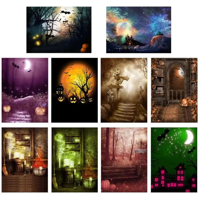 

Halloween Elements Photo Background Backdrop Cloth for Photographic Props Halloween Decoration Cloth Accessories for Home Party