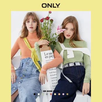 Только Женская облегающая футболка с длинными рукавами и буквенным принтом | 119302512