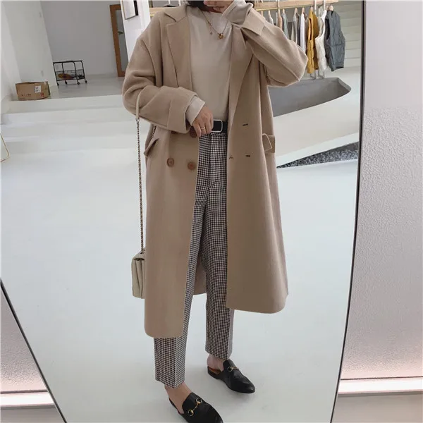 

Like Overcoat of a Thick Stylish Sweater Coat Double Breasted Retro Fashion Autumn And Winter New Style