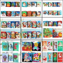 5d Diy бриллиантовый рисунок Рождество карты 4 шт 8 шт Алмазная мозаика Вышивка Бисер полный заказ Рождественский подарок Санта-мен HK02