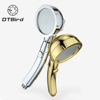 

360 Degrees Rotating Shower Head Adjustable Water Saving Shower Head 3 Mode Shower Water Pressure Shower Head With Stop Button