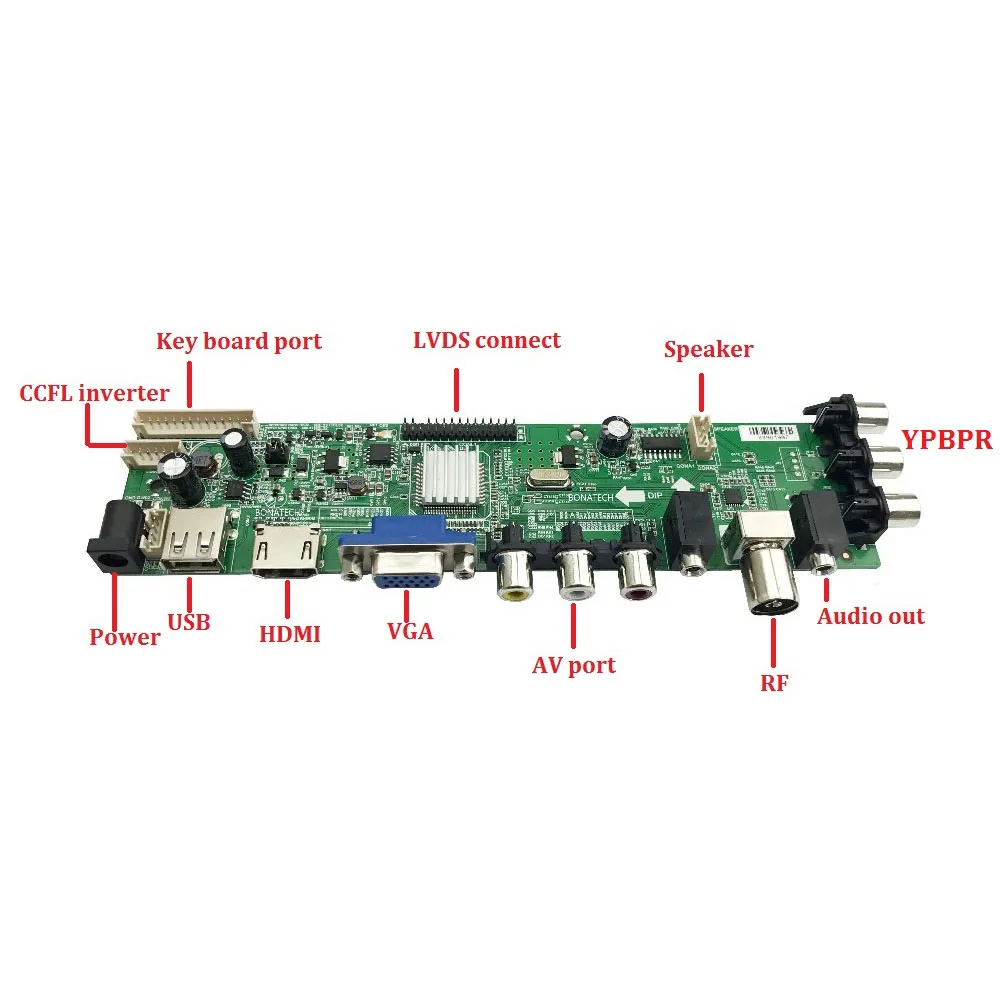 Для LP156WH4 TL 1366X768 цифровой сигнал DVB-T2 DVB-T DVB-C ЖК светодиодный ТВ контроллер драйвер платы русский v56 HDMI VGA AV USB