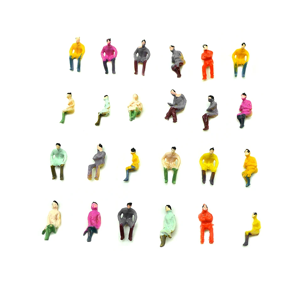 1/100 миниатюрные Весы Модель сидящие люди фигурки для поезда Пассажирские сидящие пейзажи делая архитектурное здание макет пластик
