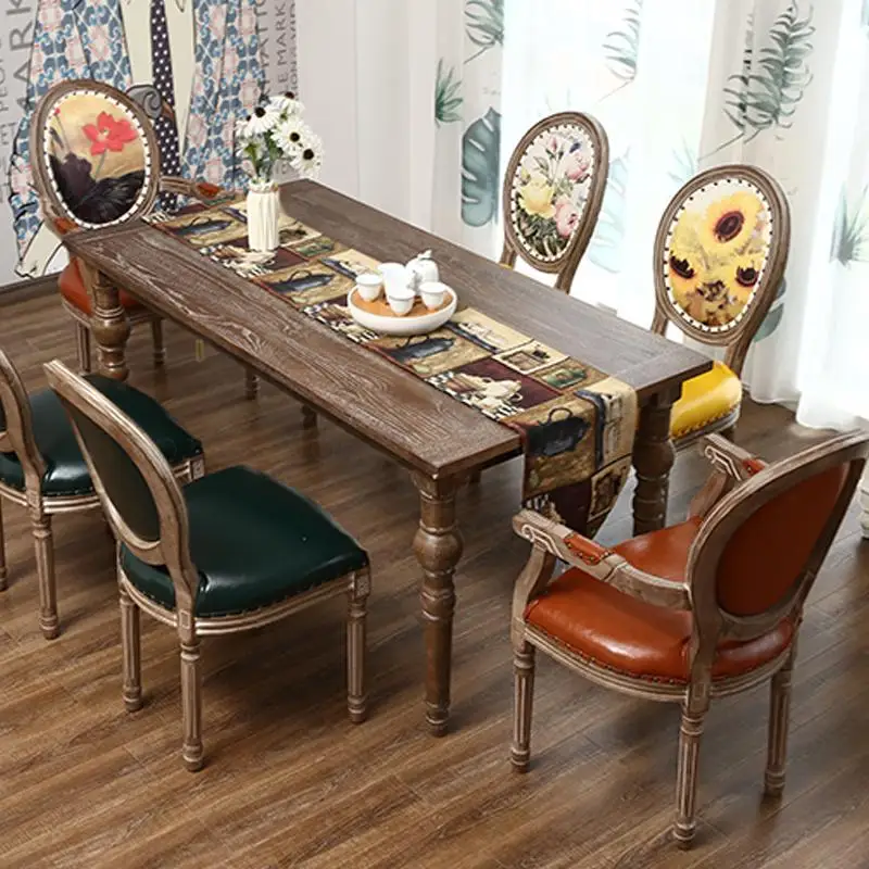 Rmобеденный стул в американском стиле повседневный Европейский со спинкой из