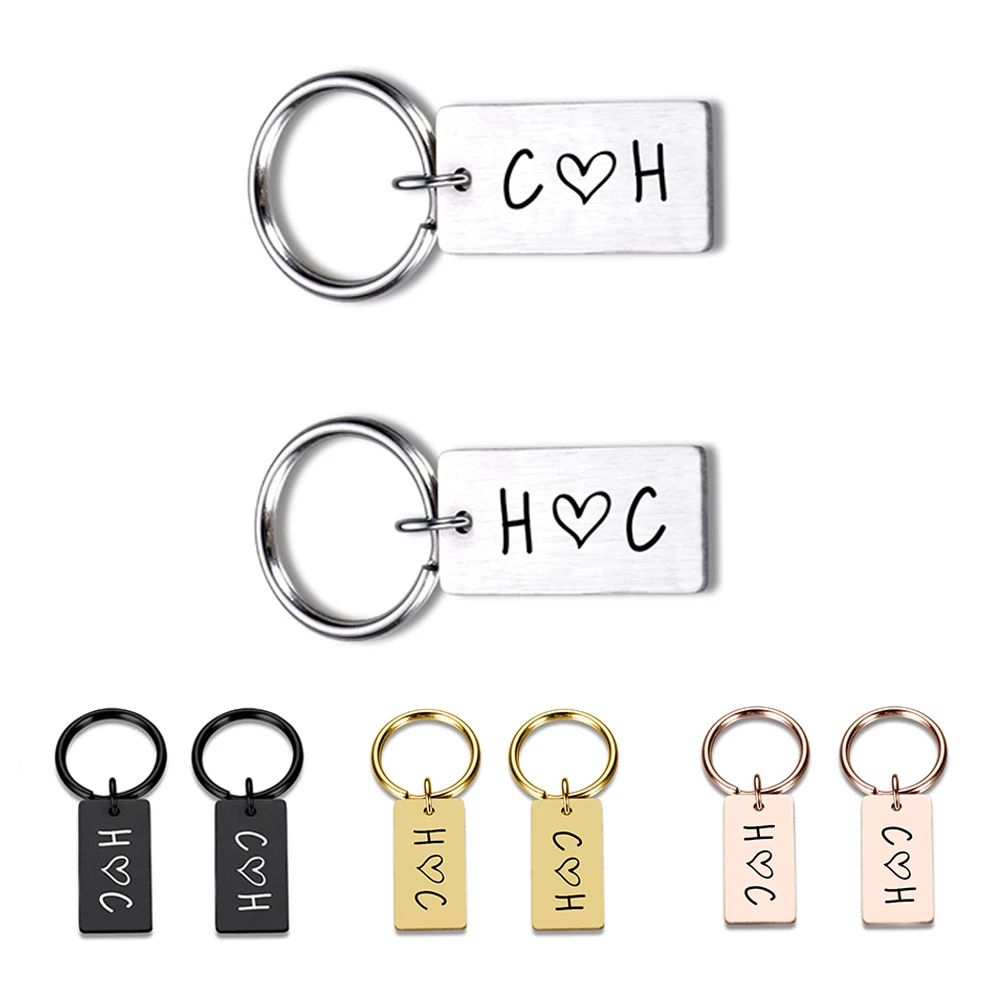 Personalizado Nombre de pareja llavero grabado nombre llavero Love regalo para parejas novia novios de Regalo para marido