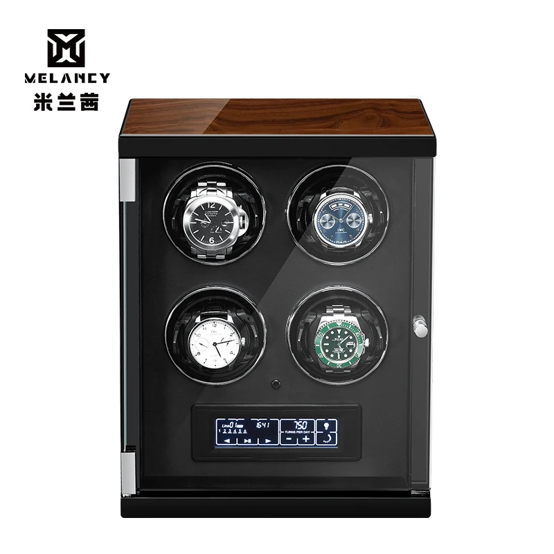 Автоматическая коробка для намотки часов, деревянная коробка для намотки часов, коробка для хранения часов, коллекция, дисплей, тихий мотор, светодиодный светильник