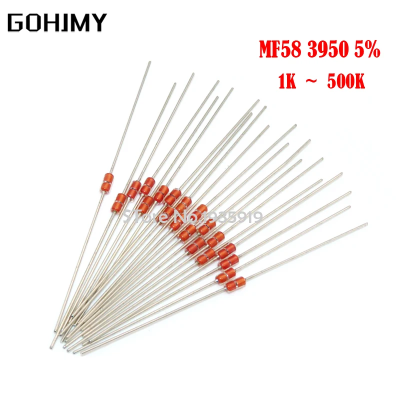 

20pcs Thermal Resistor MF58 3950 5% B 2K 5K 10K 20K 50K 100K 200K 500K ohm