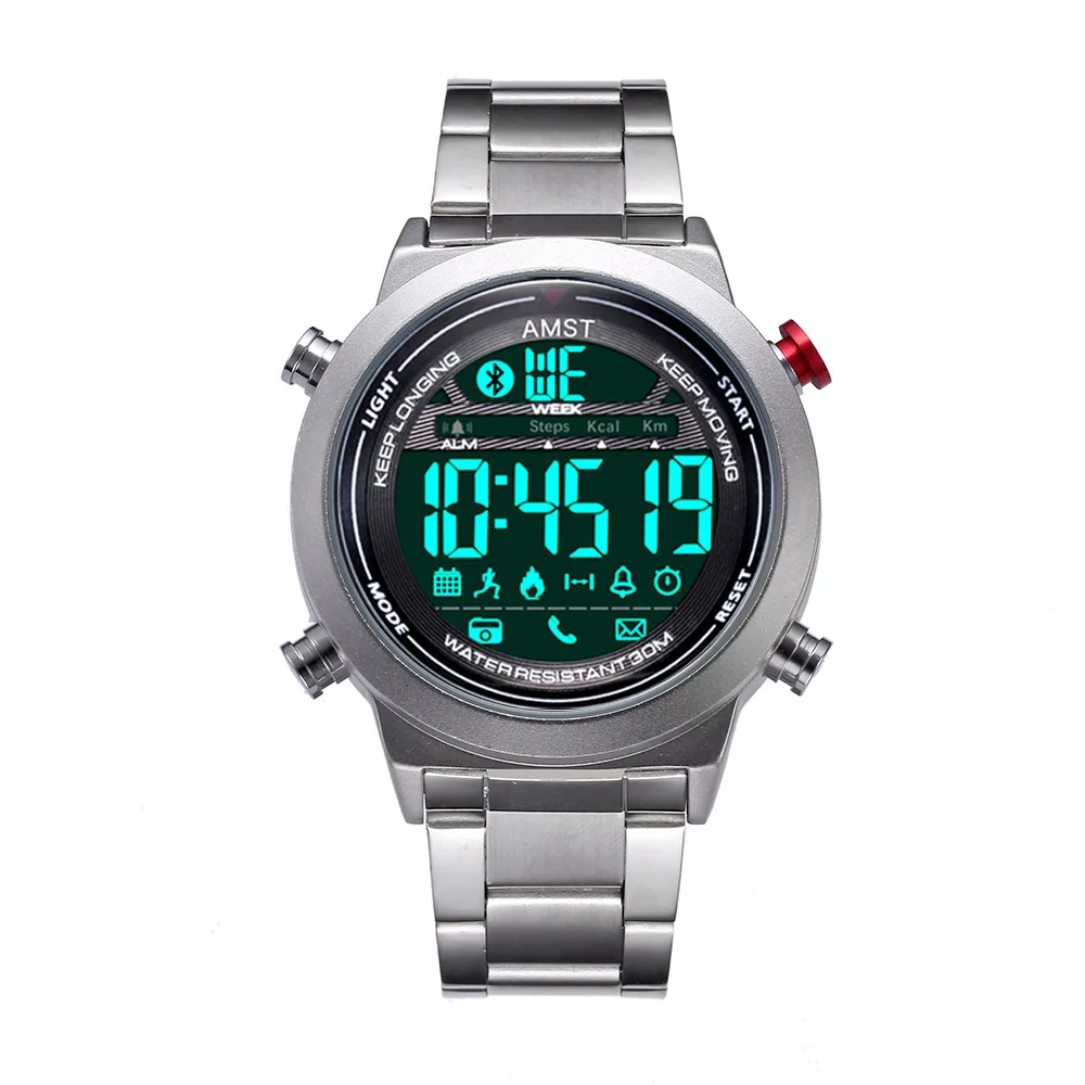 

AMST Hot Selling Outdoor Sports Bluetooth Smart Watch Multi-functional Night Light Steel Timepiece Waterproof Men Electronic Wat