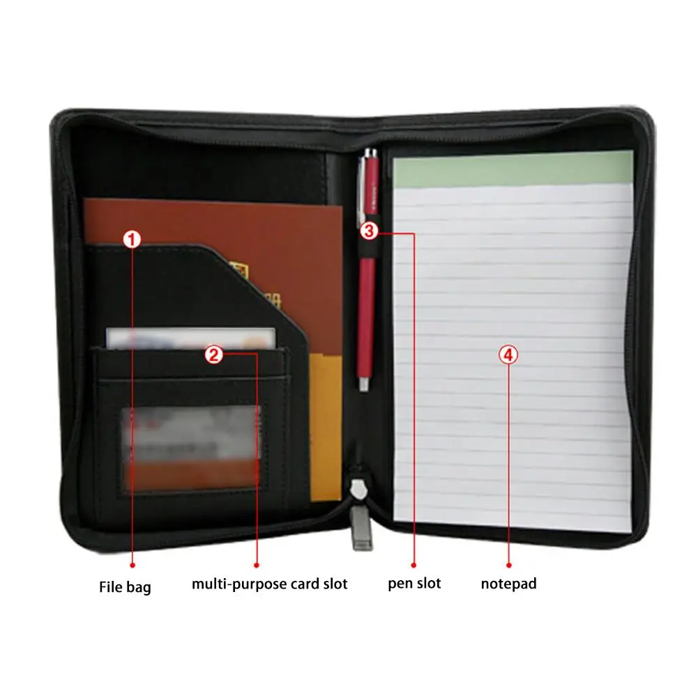 Бизнес-чехол A5 Manager Padfolio многофункциональный высококачественный ПУ синтетическая кожа портфель блокноты