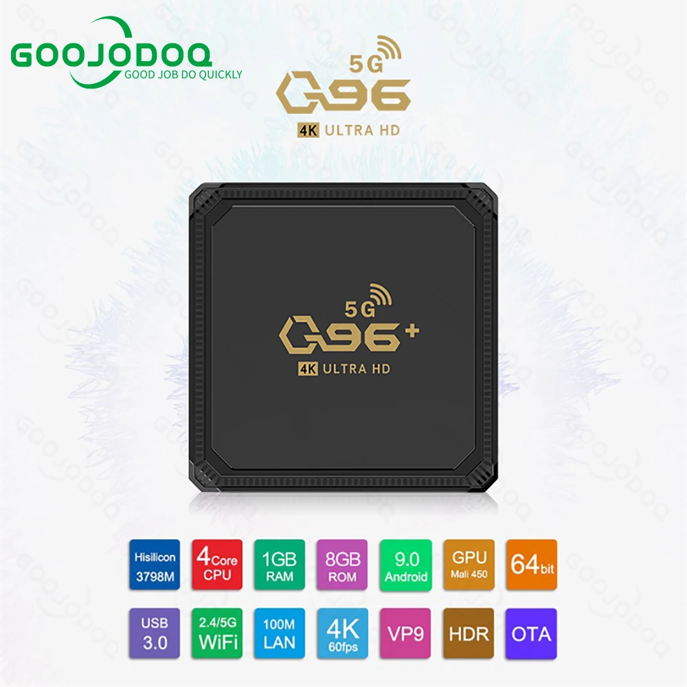 GOOJODOQ Q96 + умная ТВ-приставка для HUAWEI Hisilicon Core 2 4G &amp 5G двойной WiFi Android 9 0 4K Youtube