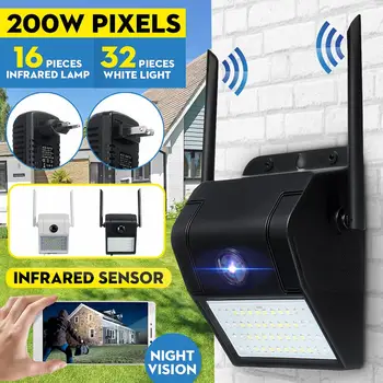 

1080P WiFi Wireless Outdoor Yard LED Lamp Solar Camera IP65 Waterproof External Surveillance Camera with Night Vision