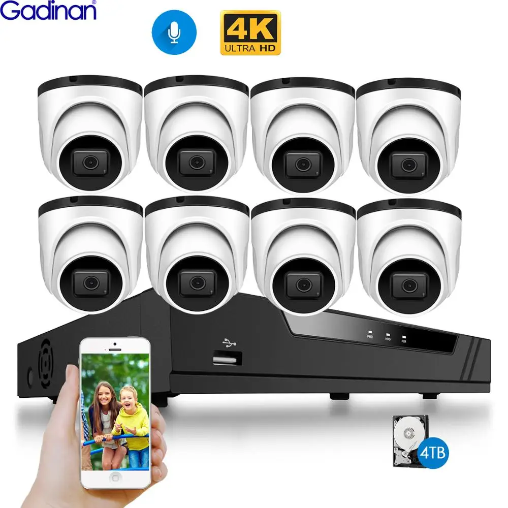 Gadinan со сверхвысоким разрешением Ultra HD 4K 8MP POE IP Камера комплект 8CH Видео SONY IMX415
