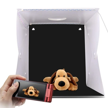 

17 Inches Portable Photography Photo Studio, Upgraded Version Led Light Portable Mini Photo Light Box Studio With 2Pcs Led Lig