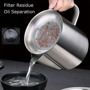 

Oil Strainer Pot Bacon Grease Can Stainless Steel Oil Storage Can Container with Mesh for Storing Frying Oil and Cooking Grease