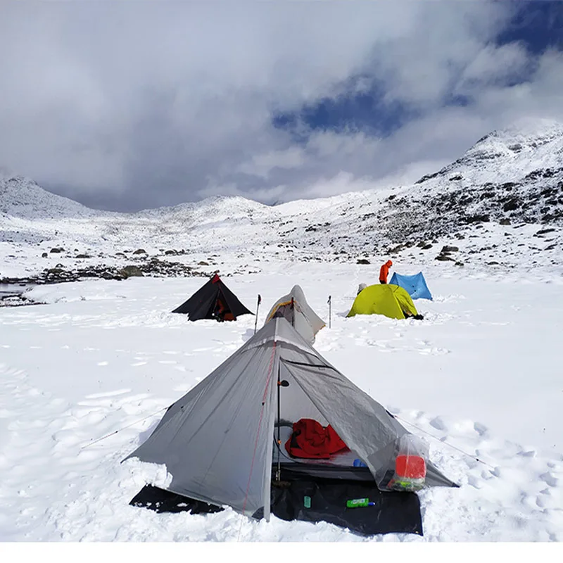3F UL GEAR LanShan 1 프로 1 인 야외 초경량 캠핑 텐트, 3/4 시즌 230x80x125cm, 양면 20D 실나일론