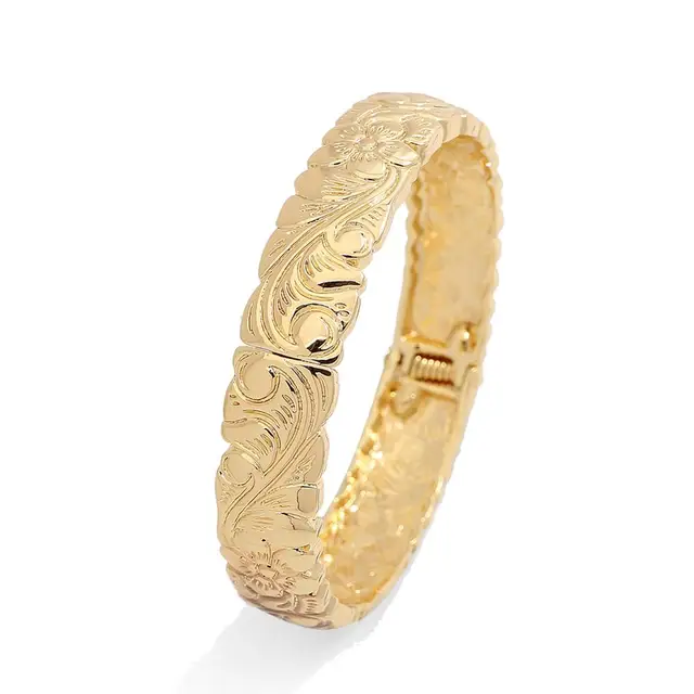 SophiaXuan Big Gold Bangles for Women Female Luxury Brand Statement Jewelry Bangle Bracelet Vintage Metal Wedding Party 2021 New 75mm