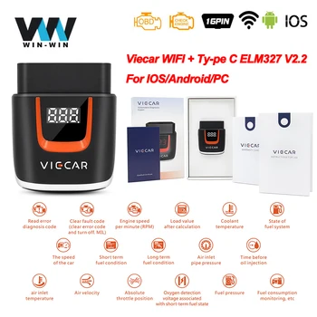 

Viecar ELM 327 V2.2 PIC18F25K80 For Android/IOS ELM327 OBD2 WIFI + USB Scanner Code Reader OBD 2 OBD2 Car Diagnostic Auto Tool