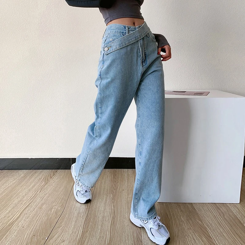 Jeans donna pantaloni larghi Mom Femme Jeans blu neri pantaloni donna a  vita alta 2021 Pantalones|Jeans| - AliExpress