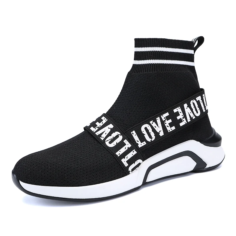 

Men's Casual Shoes Fashion Air Mesh Slip-on Shoes Men Black Red Sweat-Absorbant Softness Socks Comfortable Spring Autumns Mens