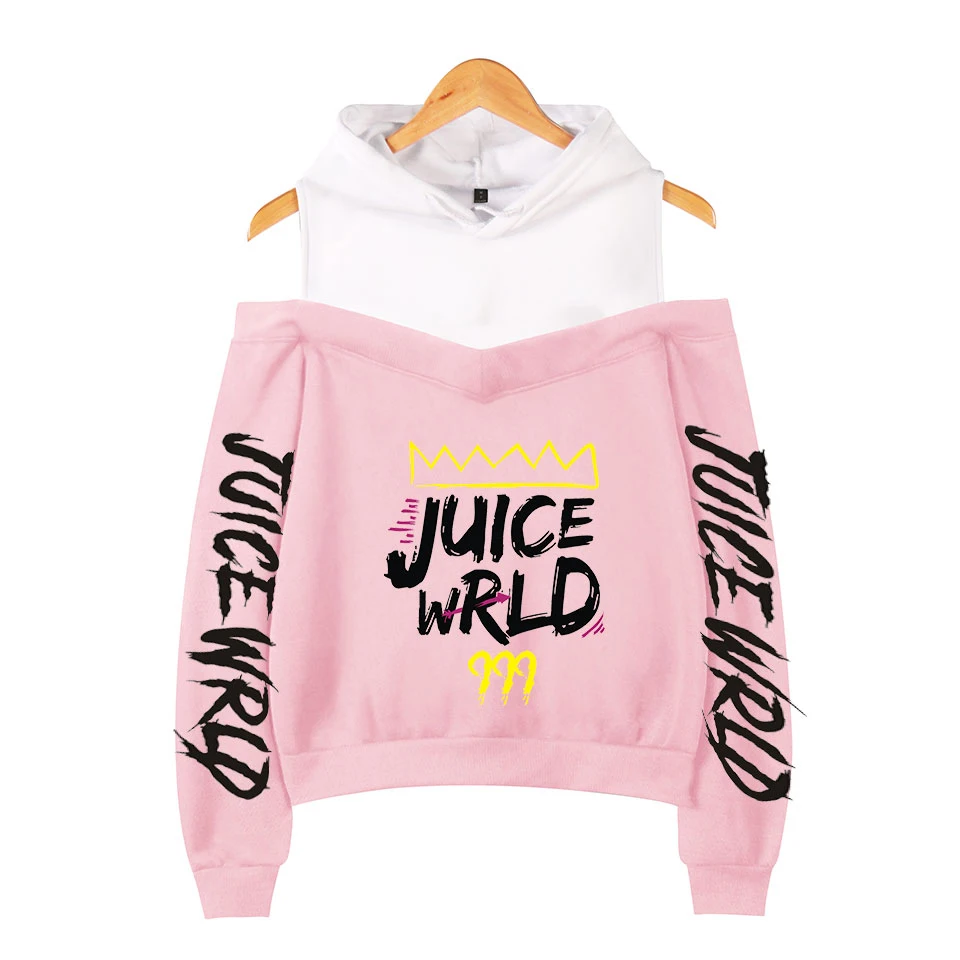 Juice WRLD толстовка с капюшоном, с открытыми плечами, милая, без бретелек, сексуальная девушка, толстовка, японская мода, модная рубашка