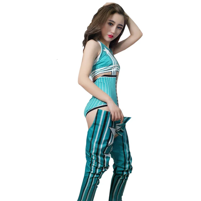 2018 Hot Sell Jazz Dance Modern Dance Costume Fashion High Quality Dancing Dress Stage Show Jumpsuit Bodysuit Bar dj dancers  (6)