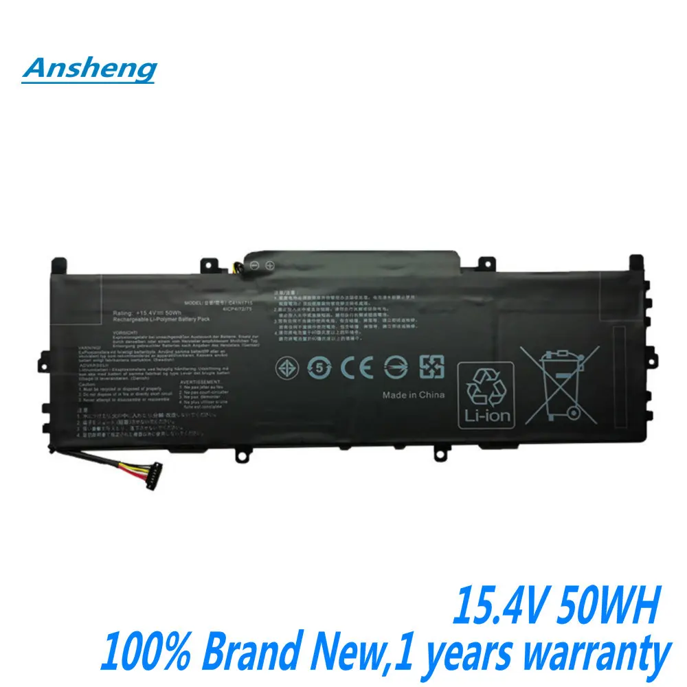 

High Quality 15.4V 50WH C41N1715 Laptop Battery For ASUS UX331FN UX331UA-1B UX331UN UX331UN-1E U3100UN 0B200-02760000