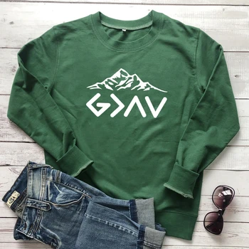 

God Is Greater Than The Highs and Lows Christian Sweatshirt Jesus Faith Hope Love Women Clothing Girl Religion Outwear Drop Ship