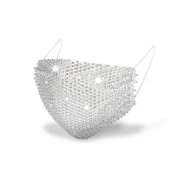 

New Design Bohemia Bling Small Flower Rhinestone Tassel Face Mask Cover Jewelry for Women Lucury Crystal Decoration Face Jewelry