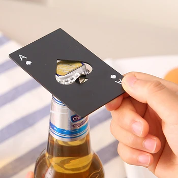 

2pcs Creative Spades A credit card type bottle opener playing card stainless steel bottle opener beer bottle opener