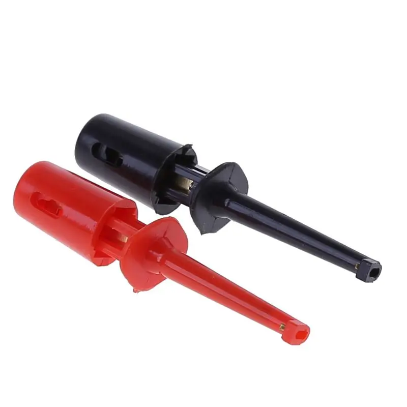 

New 1 Pair Single Hook Clip Test Probe Lead Wire Mini Grabber Kit For Multimeter