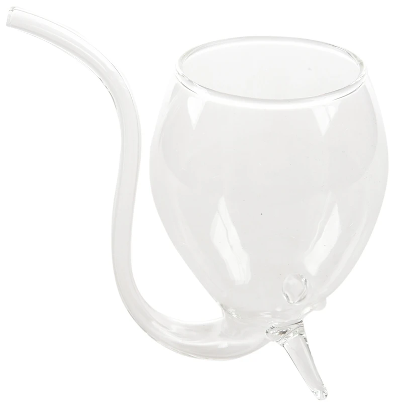 Wine Whiskey Glass Heat Resistant Sucking Juice Milk Cup Tea With Drinking Tube Straw | Дом и сад