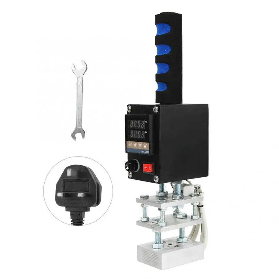 M British 220v Машина для горячего тиснения фольгой Ручной цифровой тепловой пресс кожа ткань дерево бумага пресс ing инструмент руководство лапши производителей - Цвет: M British 220v