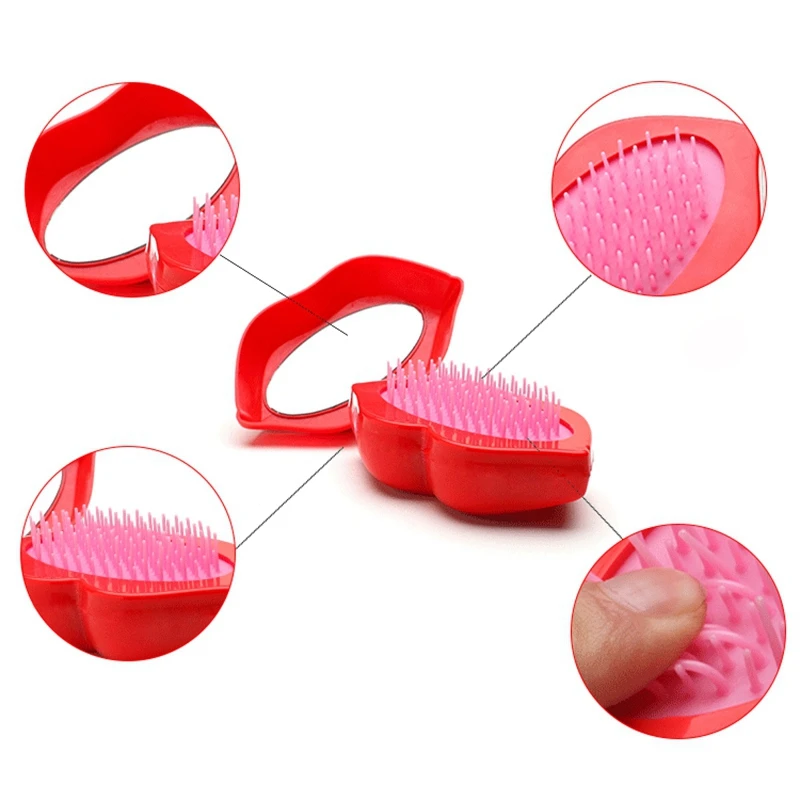 Горячие красные губы женщина волшебная ручка спутанное зеркало расческа душ