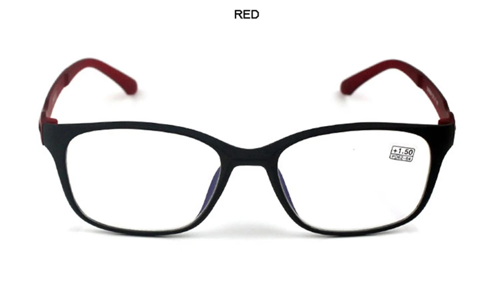 IENJOY Blue Light Glasses Square Reading Glasses TR Reading Glasses Men Blue Light Reader Antifatigue Computer Eyewear 1.0-4.0
