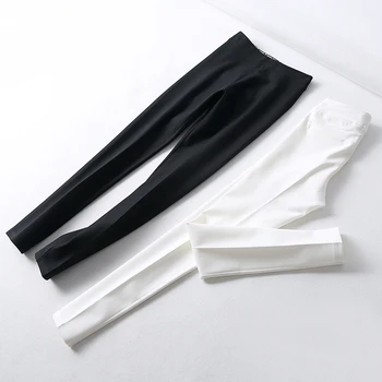 

Plus Size Stretch Pants for Woman 2020 New Slim Temperament Casual Legins Pants Office Lady All-match Basic Trousers White Black