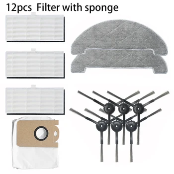 

12pcs Filter Wipe Kit For Proscenic M7 Pro Robot Vacuum Cleaner Absolute Highly Matched With The Original