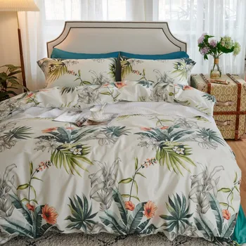 

TUTUBIRD Floral Egyptian cotton bedding set bed linen sheet 4pcs Luxury European pastoral bedclothes duvet cover king queen size