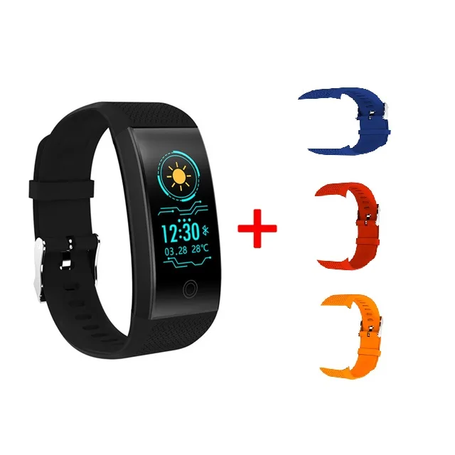 QW18 умный Браслет IP68 Водонепроницаемый Smartband монитор сердечного ритма сна спортивный Шагомер фитнес-трекер Bluetooth Smartwatch - Цвет: add Red blue orange