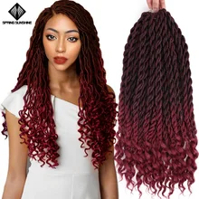 Весна солнце богиня искусственный Locs плетение волос Омбре завиток крючком косы синтетическая оплетка наращивание волос 18 дюймов