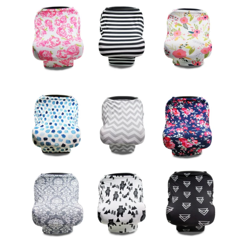 Newborn Breastfeeding Cove Baby Nursing Cover Printed Shopping Cart Car Seat Canopy Stroller Feeding Baby Scarf Nursing Covers