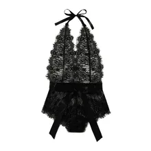 Бандаж боди для женщин ресницы цветочные кружева галстук спереди Тедди боди с открытой спиной нижнее белье-комбинезон ущелье сексуальное# YL5