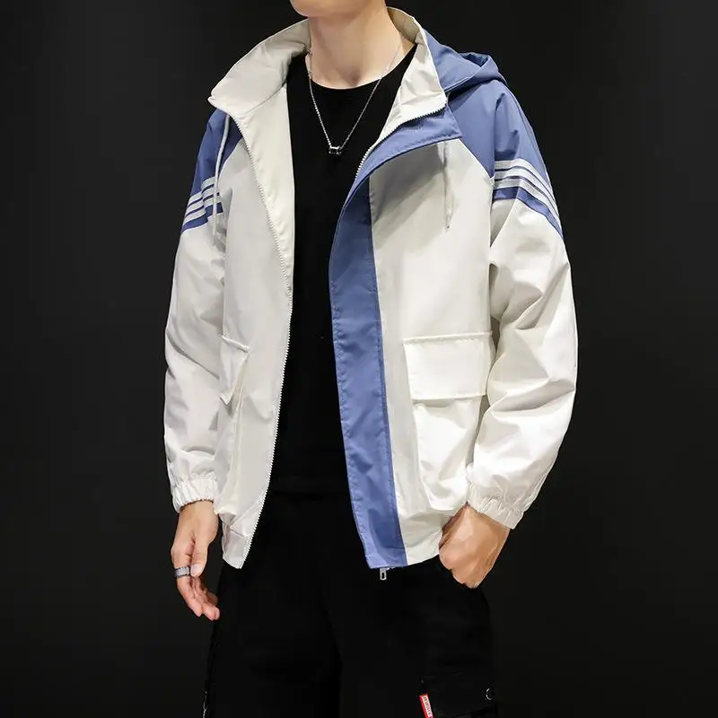 Men Hooded Jacket Loose Color Coat Hip Hop Harajuku Mens Jacket Mens Fashion Mens Gothic Jackets Plus Sized