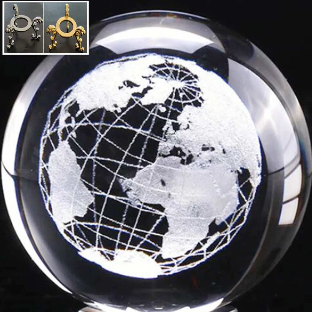 

3D laser engraving globe K9 crystal craft ball globe, astronomy, decorations, earth map, home decoration