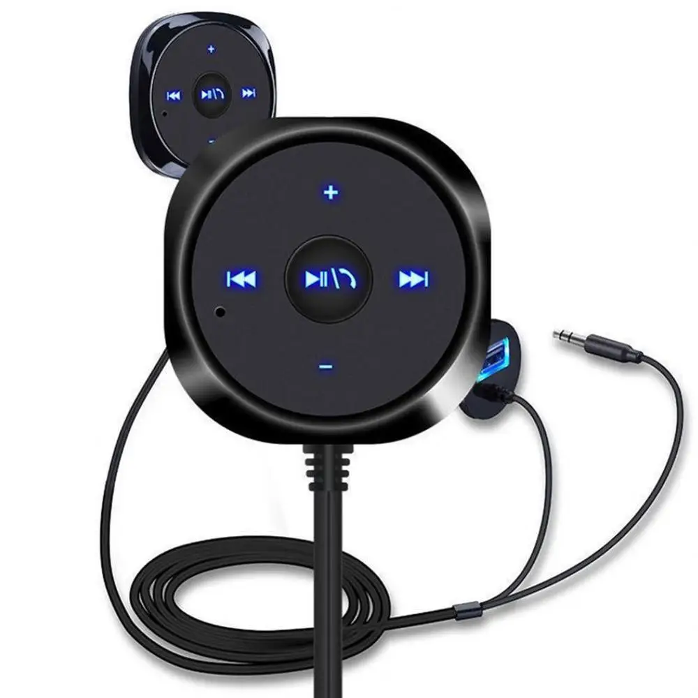 

Wireless Bluetooth Car Kit MP3 Player 3.5mm AUX Audio A2DP Adapter Music Receiver Compatible 2.1A USB Output