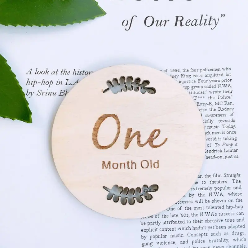 

12 Pcs/set Newborn Birth Month Birthday Milestone Wooden Card Baby Kids Photography Props Toy