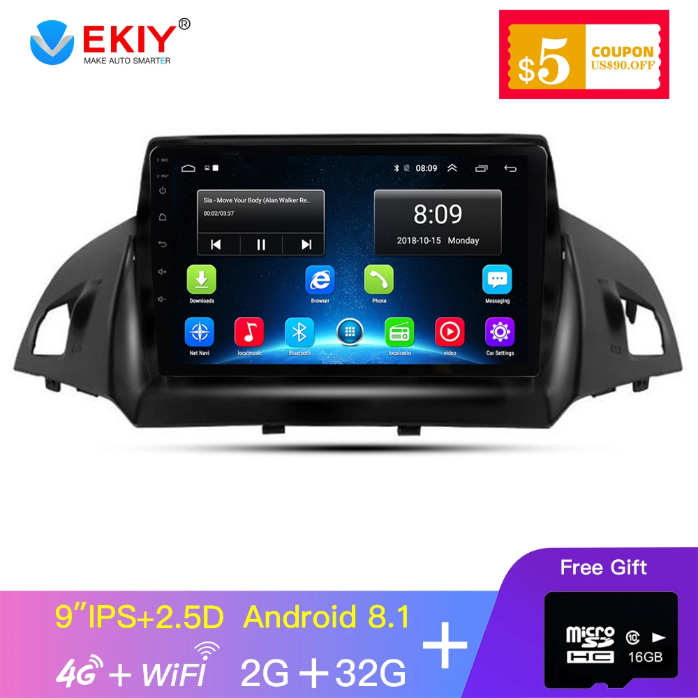 EKIY 9'' 2.5D Car Multimedia Player Not 2 Din Android Car Radio For Kuga 2013-2017 GPS Navigation Stereo Support 4G/WIFi EKIY 9'' 2.5D Car Multimedia Player Not 2 Din Android Car Radio For Kuga 2013-2017 GPS Navigation Stereo Support 4G/WIFi