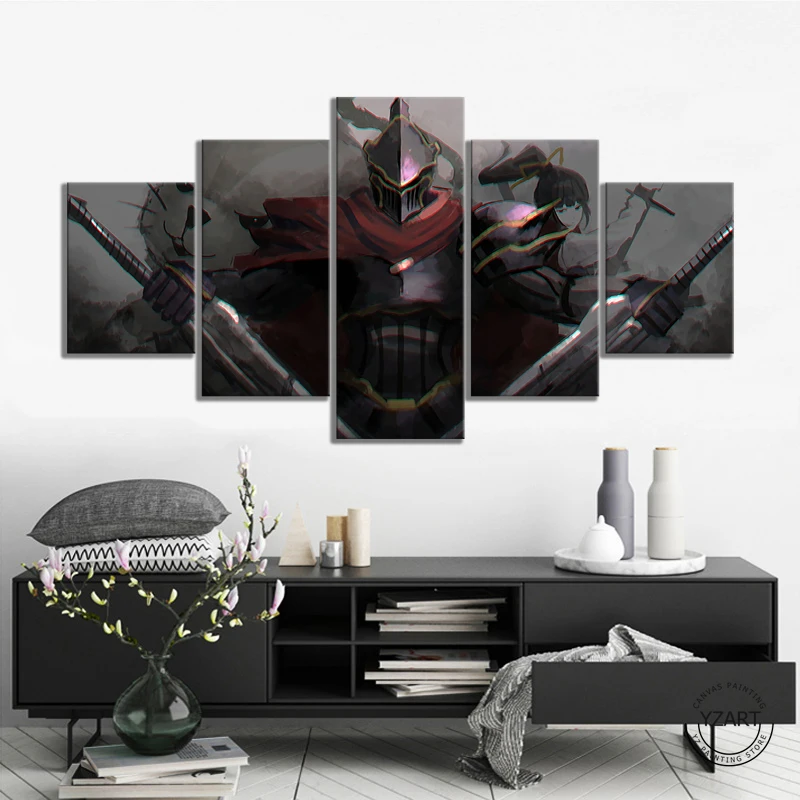 5pcs OVERLORD Ainz Ooal Gown/Momonga&Narberal HD Animation Poster Pictures for Home Decor Wall Art