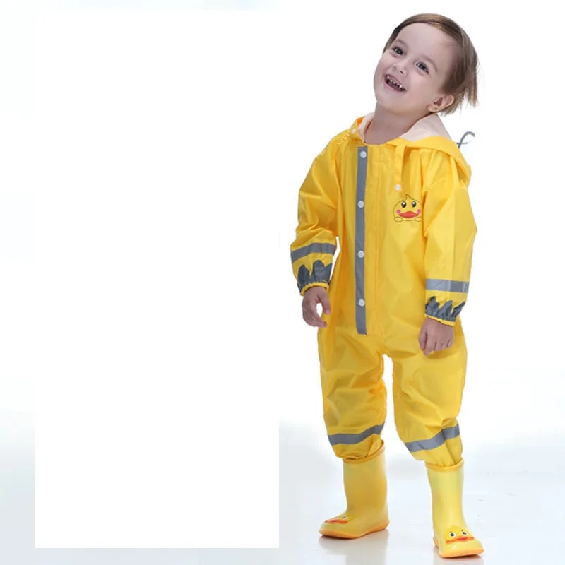 Fewlby Pantaloni Impermeabili Per Bambino Con Pettorina E Strisce Riflettenti - Tuta Da Pioggia Per 2-6 Anni (Taglie 86/92 A 122/128)